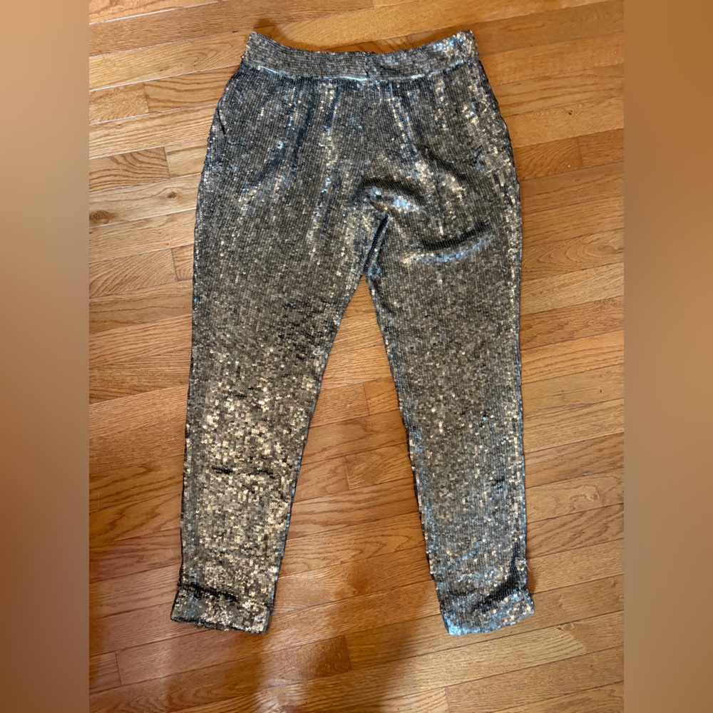 Alice + Olivia Metallic Sequin trouser Pants size 6 - Picture 7 of 8